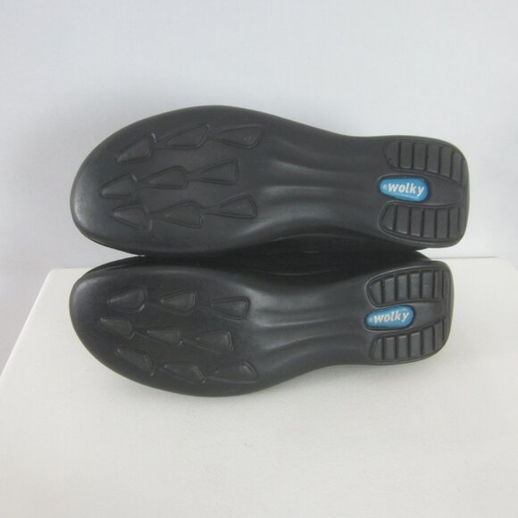 Wolky Womens 7.5 Black Suede Pewter Leather Strappy Mary Jane Shoes 38 - Picture 10 of 11